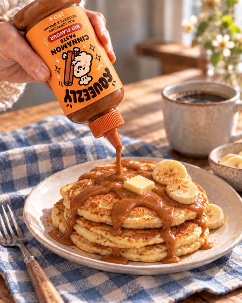 Squeezly Cinnamon Paste ringlad över pannkakor, 250 g.